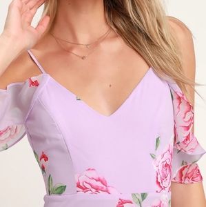 Lulu's Dresses - Lavender Floral Print Maxi Dress Lulu's Dresses - Lavender Floral Print Maxi Dress